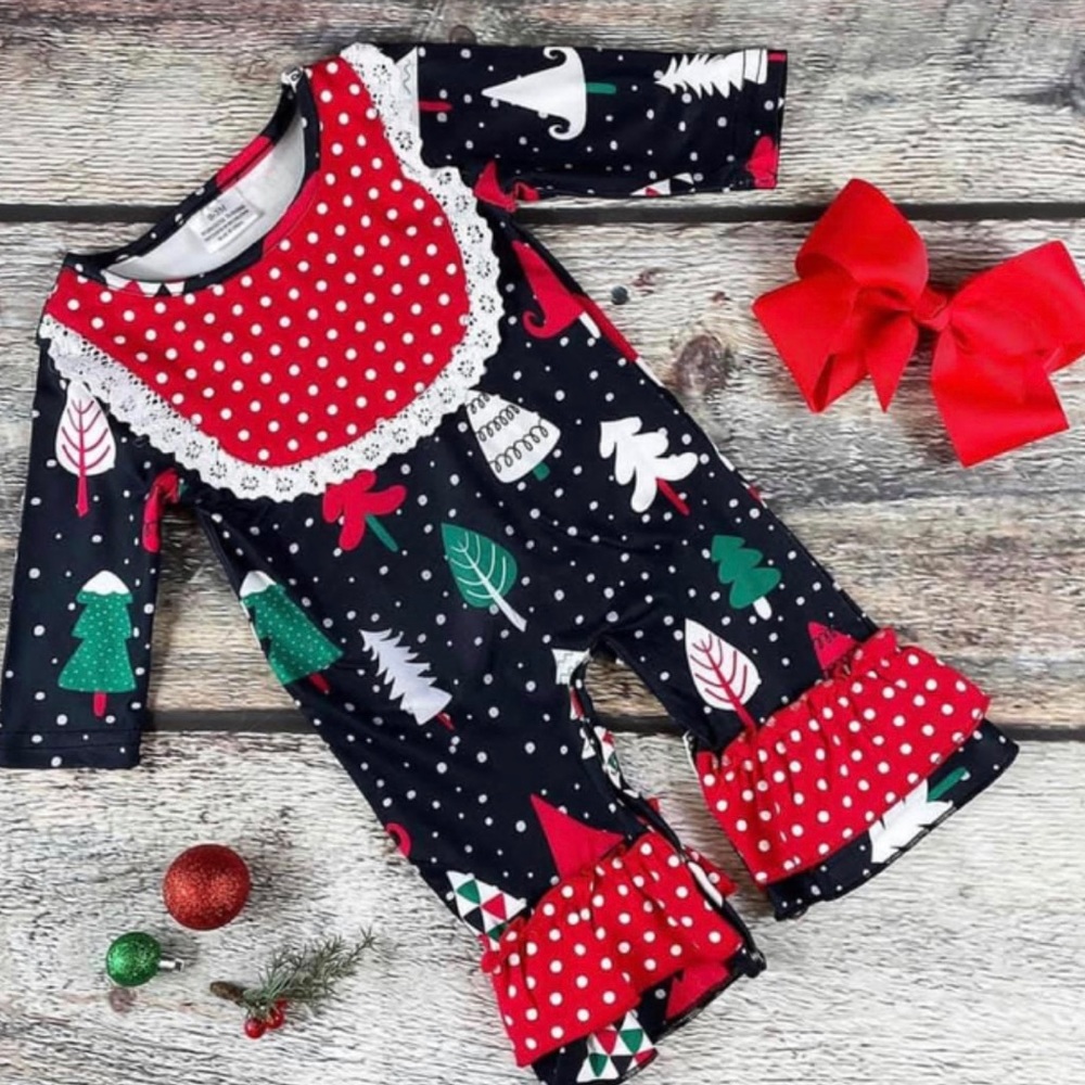 Infant Romper-Holiday Trees
